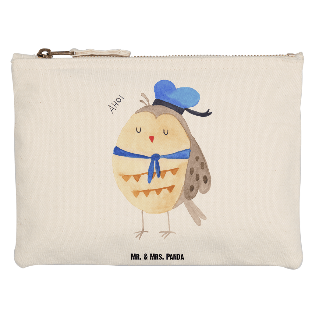 Schminktasche Eule Matrosen Schminktasche, Kosmetiktasche, Kosmetikbeutel, Stiftemäppchen, Etui, Federmappe, Makeup, XXL, Schminketui, Kosmetiketui, Schlamperetui, Eule, Eule Spruch, Eule Deko, Owl, Wortspiel lustig, Matrose, Freundin, Ehe, Seefahrer, Heimathafen, Hochzeitstag Geschenk