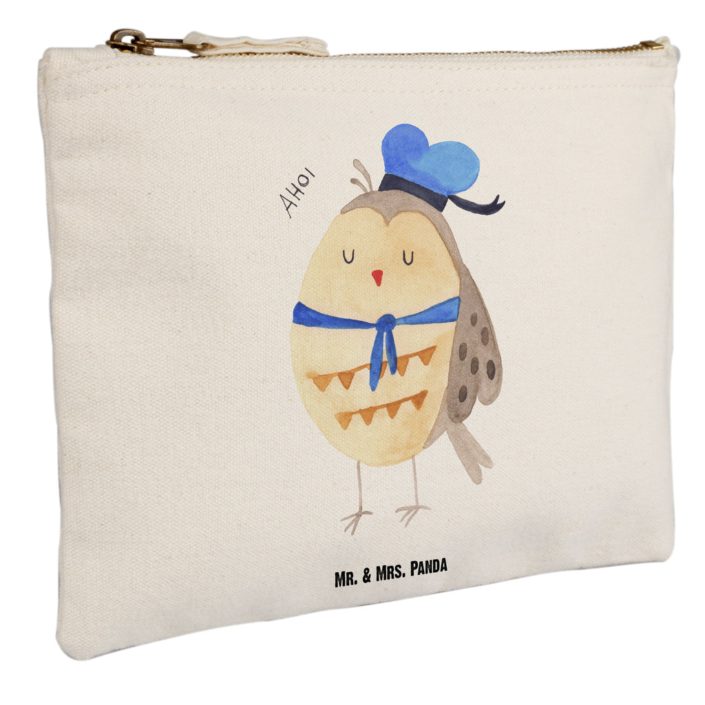 Schminktasche Eule Matrosen Schminktasche, Kosmetiktasche, Kosmetikbeutel, Stiftemäppchen, Etui, Federmappe, Makeup, XXL, Schminketui, Kosmetiketui, Schlamperetui, Eule, Eule Spruch, Eule Deko, Owl, Wortspiel lustig, Matrose, Freundin, Ehe, Seefahrer, Heimathafen, Hochzeitstag Geschenk