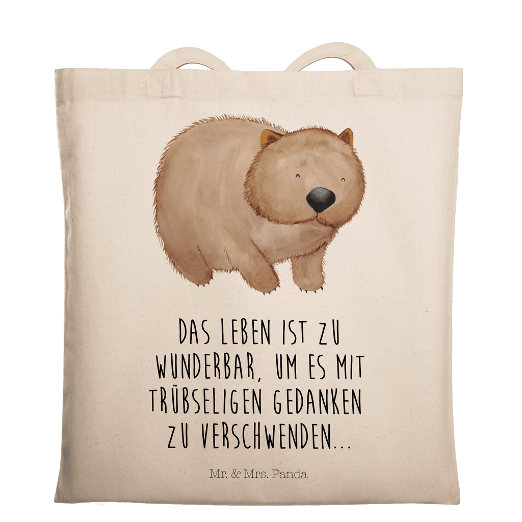 Tragetasche Wombat Beuteltasche, Beutel, Einkaufstasche, Jutebeutel, Stoffbeutel, Tiermotive, Gute Laune, lustige Sprüche, Tiere, Wombat, Das Leben ist schön, Motivation, Spruch, Australien