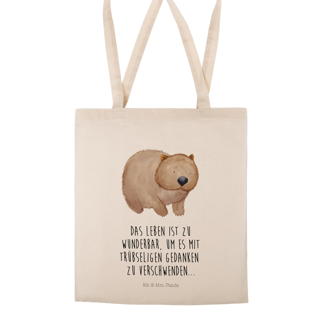 Tragetasche Wombat Beuteltasche, Beutel, Einkaufstasche, Jutebeutel, Stoffbeutel, Tiermotive, Gute Laune, lustige Sprüche, Tiere, Wombat, Das Leben ist schön, Motivation, Spruch, Australien