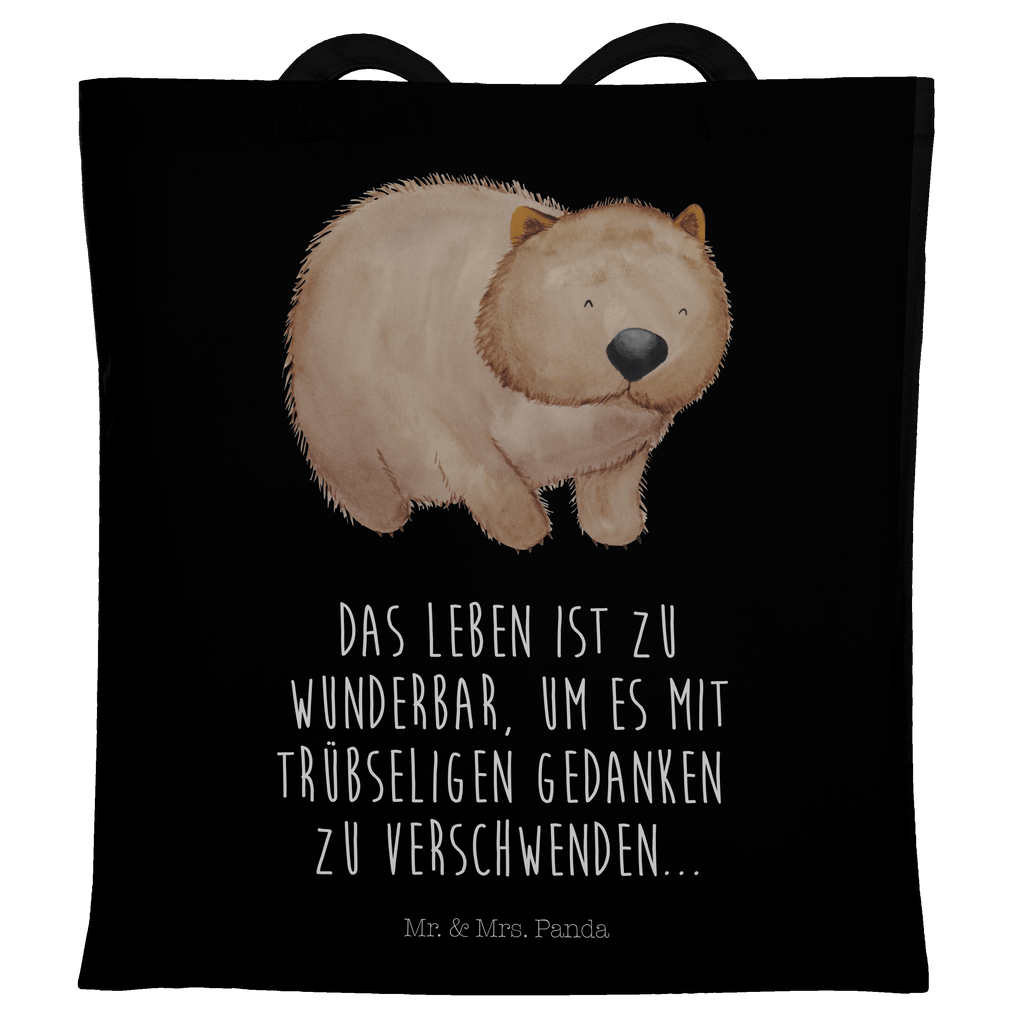 Tragetasche Wombat Beuteltasche, Beutel, Einkaufstasche, Jutebeutel, Stoffbeutel, Tiermotive, Gute Laune, lustige Sprüche, Tiere, Wombat, Das Leben ist schön, Motivation, Spruch, Australien