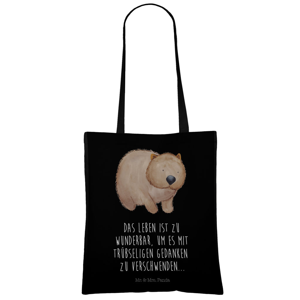 Tragetasche Wombat Beuteltasche, Beutel, Einkaufstasche, Jutebeutel, Stoffbeutel, Tiermotive, Gute Laune, lustige Sprüche, Tiere, Wombat, Das Leben ist schön, Motivation, Spruch, Australien