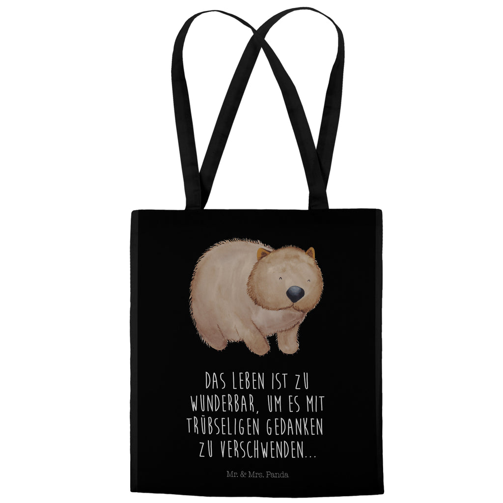 Tragetasche Wombat Beuteltasche, Beutel, Einkaufstasche, Jutebeutel, Stoffbeutel, Tiermotive, Gute Laune, lustige Sprüche, Tiere, Wombat, Das Leben ist schön, Motivation, Spruch, Australien