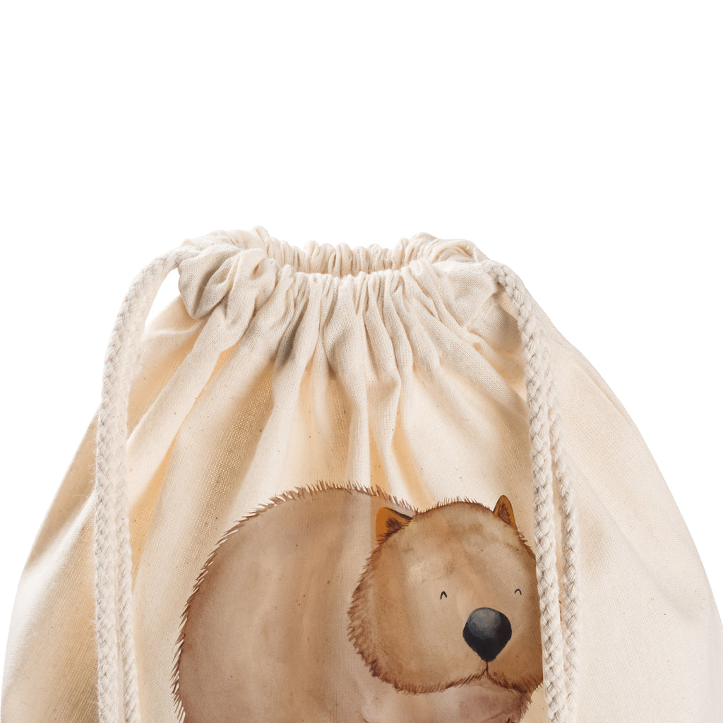 Sportbeutel Wombat Turnbeutel, Beutel, Sporttasche, Tasche, Stoffbeutel, Tiermotive, Gute Laune, lustige Sprüche, Tiere, Wombat, Das Leben ist schön, Motivation, Spruch, Australien