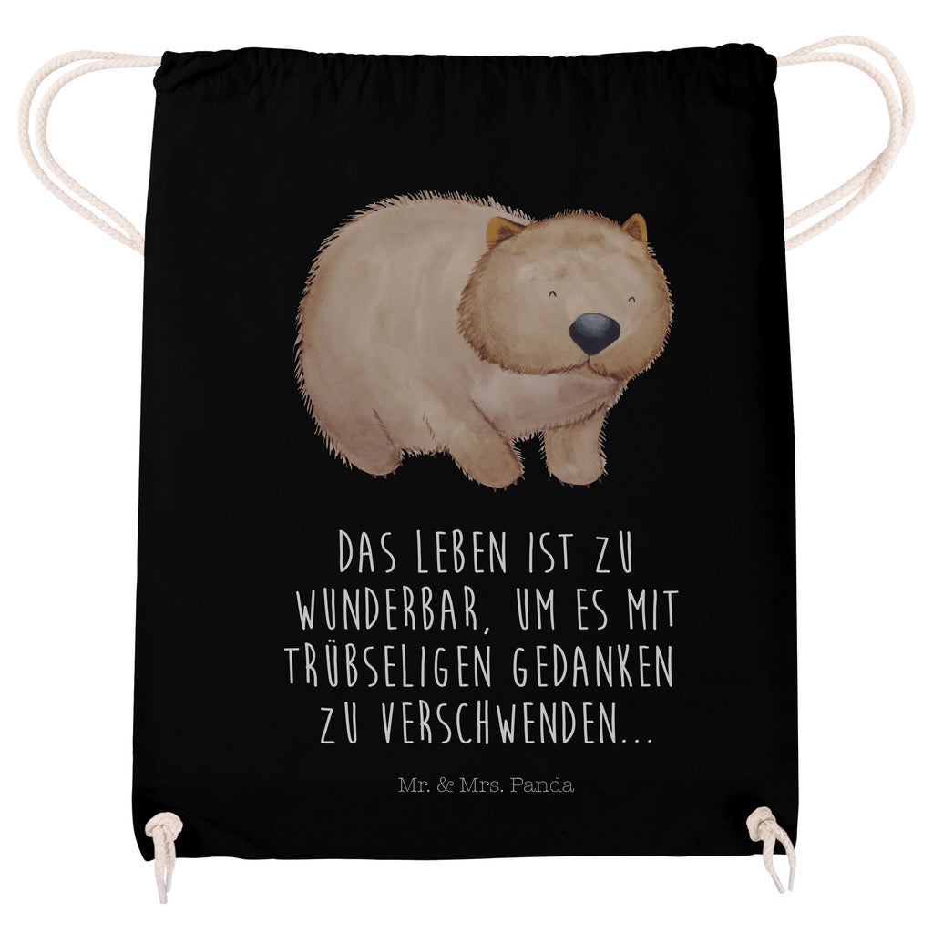 Sportbeutel Wombat Turnbeutel, Beutel, Sporttasche, Tasche, Stoffbeutel, Tiermotive, Gute Laune, lustige Sprüche, Tiere, Wombat, Das Leben ist schön, Motivation, Spruch, Australien