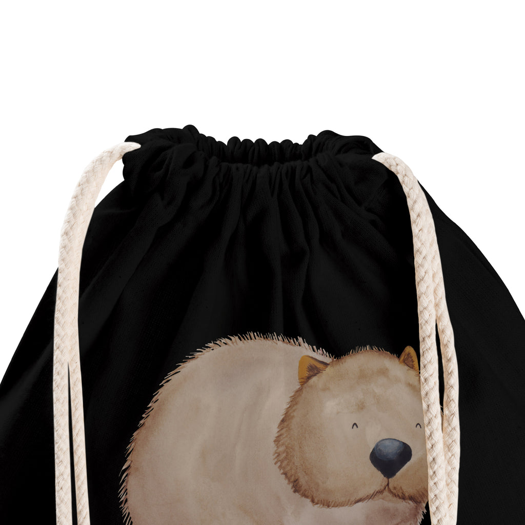 Sportbeutel Wombat Turnbeutel, Beutel, Sporttasche, Tasche, Stoffbeutel, Tiermotive, Gute Laune, lustige Sprüche, Tiere, Wombat, Das Leben ist schön, Motivation, Spruch, Australien