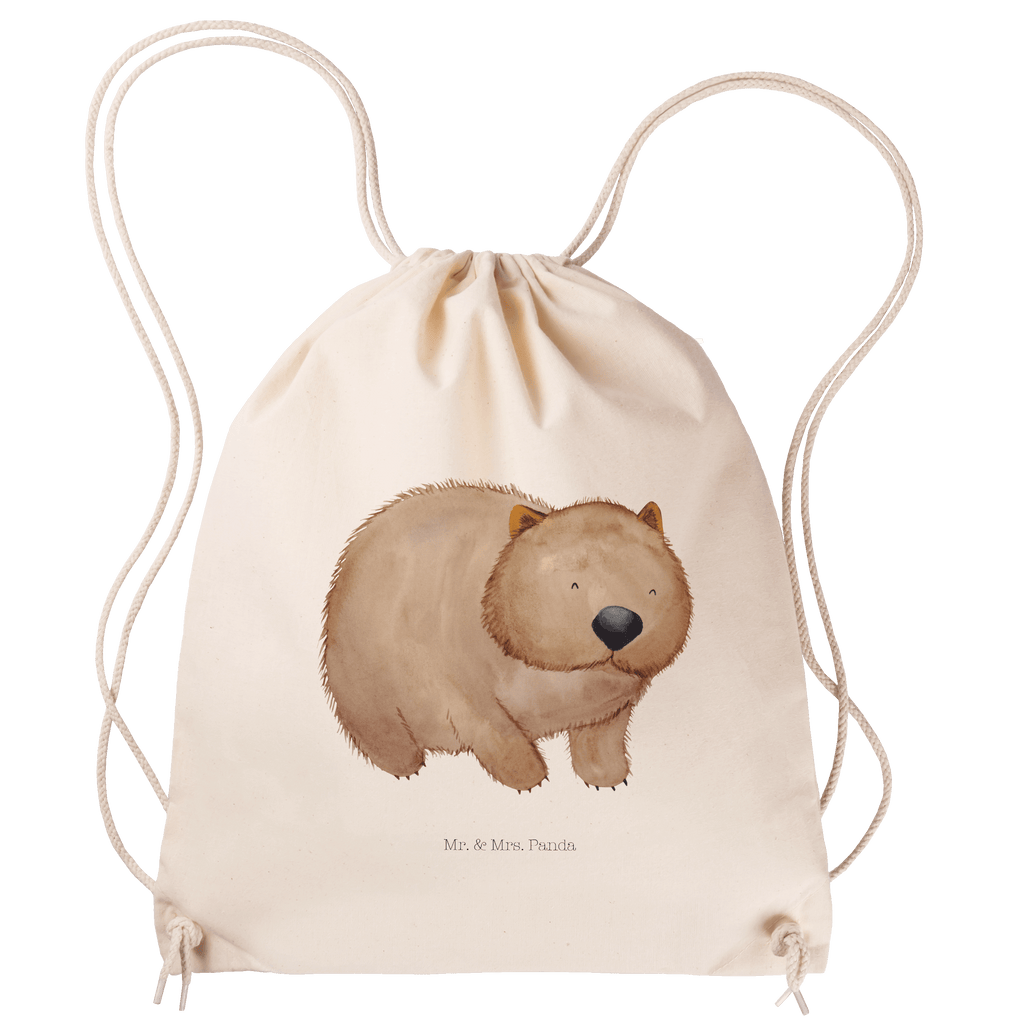 Sportbeutel Wombat Turnbeutel, Beutel, Sporttasche, Tasche, Stoffbeutel, Tiermotive, Gute Laune, lustige Sprüche, Tiere, Wombat, Das Leben ist schön, Motivation, Spruch, Australien