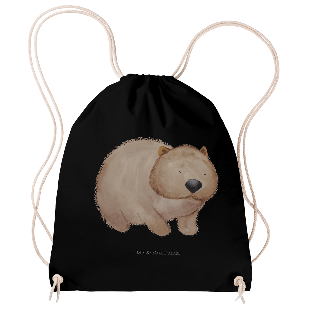 Sportbeutel Wombat Turnbeutel, Beutel, Sporttasche, Tasche, Stoffbeutel, Tiermotive, Gute Laune, lustige Sprüche, Tiere, Wombat, Das Leben ist schön, Motivation, Spruch, Australien