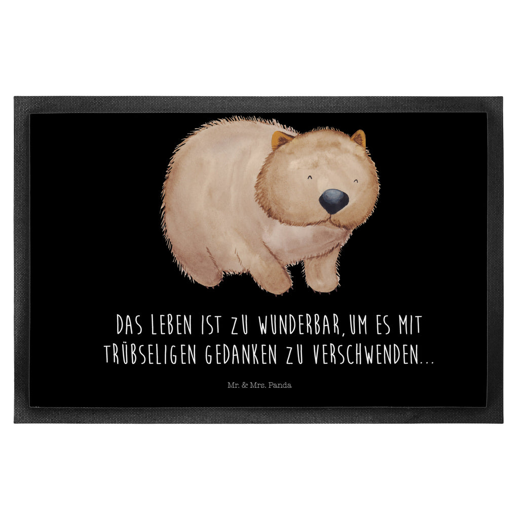 Fußmatte Wombat Türvorleger, Schmutzmatte, Fußabtreter, Matte, Schmutzfänger, Fußabstreifer, Schmutzfangmatte, Türmatte, Motivfußmatte, Haustürmatte, Vorleger, süße Tiermotive, gute Laune, lustige Sprüche, Tiere, Wombat, Das Leben ist schön, Motivation, Spruch, Australien