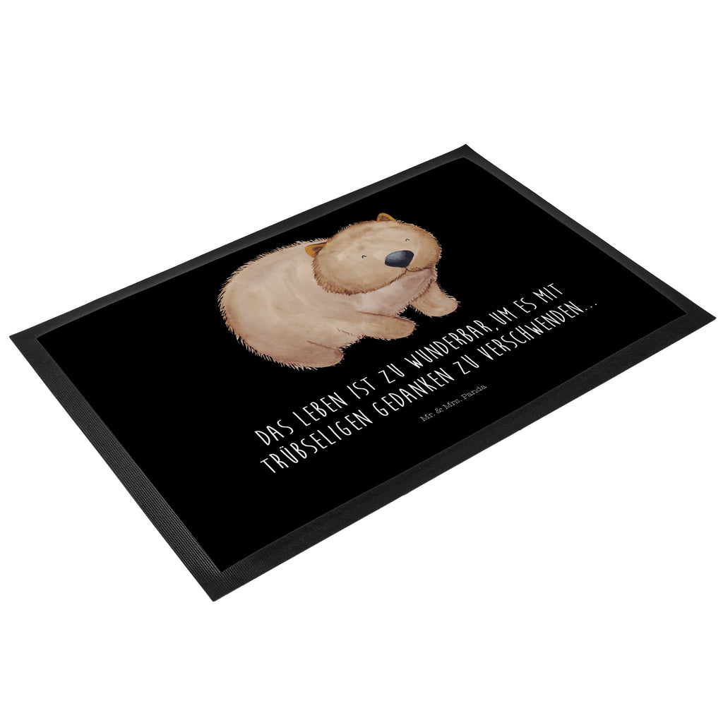 Fußmatte Wombat Türvorleger, Schmutzmatte, Fußabtreter, Matte, Schmutzfänger, Fußabstreifer, Schmutzfangmatte, Türmatte, Motivfußmatte, Haustürmatte, Vorleger, süße Tiermotive, gute Laune, lustige Sprüche, Tiere, Wombat, Das Leben ist schön, Motivation, Spruch, Australien