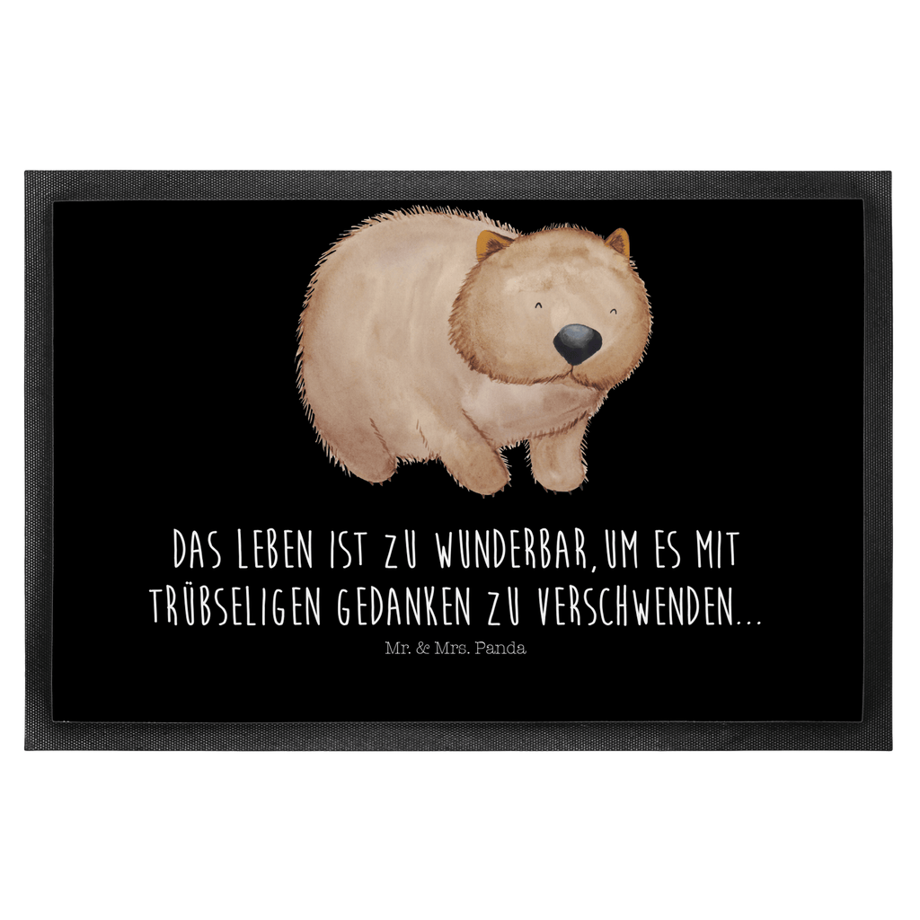 Fußmatte Wombat Türvorleger, Schmutzmatte, Fußabtreter, Matte, Schmutzfänger, Fußabstreifer, Schmutzfangmatte, Türmatte, Motivfußmatte, Haustürmatte, Vorleger, süße Tiermotive, gute Laune, lustige Sprüche, Tiere, Wombat, Das Leben ist schön, Motivation, Spruch, Australien