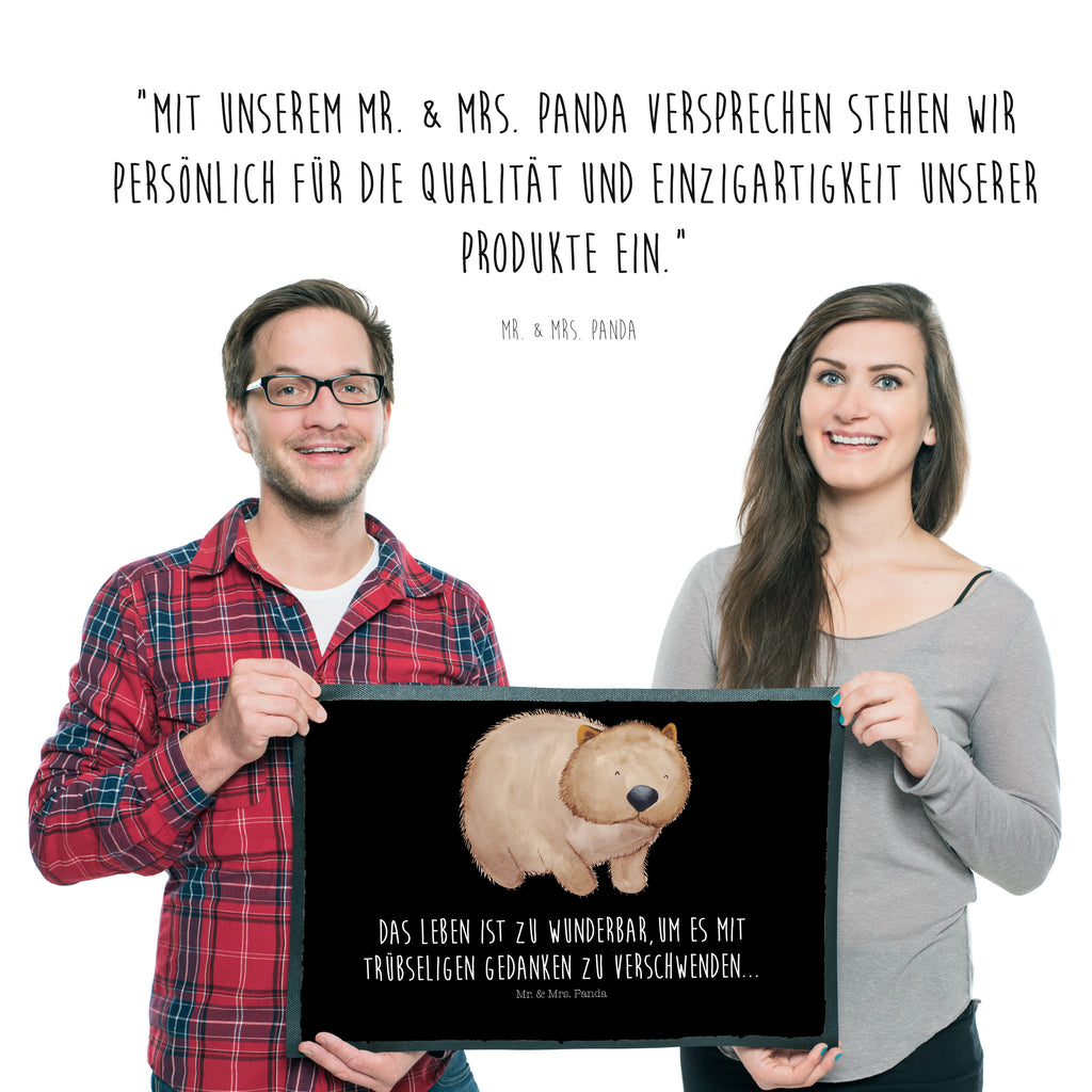 Fußmatte Wombat Türvorleger, Schmutzmatte, Fußabtreter, Matte, Schmutzfänger, Fußabstreifer, Schmutzfangmatte, Türmatte, Motivfußmatte, Haustürmatte, Vorleger, süße Tiermotive, gute Laune, lustige Sprüche, Tiere, Wombat, Das Leben ist schön, Motivation, Spruch, Australien