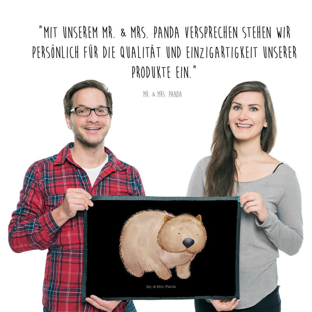 Fußmatte Wombat Türvorleger, Schmutzmatte, Fußabtreter, Matte, Schmutzfänger, Fußabstreifer, Schmutzfangmatte, Türmatte, Motivfußmatte, Haustürmatte, Vorleger, süße Tiermotive, gute Laune, lustige Sprüche, Tiere, Wombat, Das Leben ist schön, Motivation, Spruch, Australien