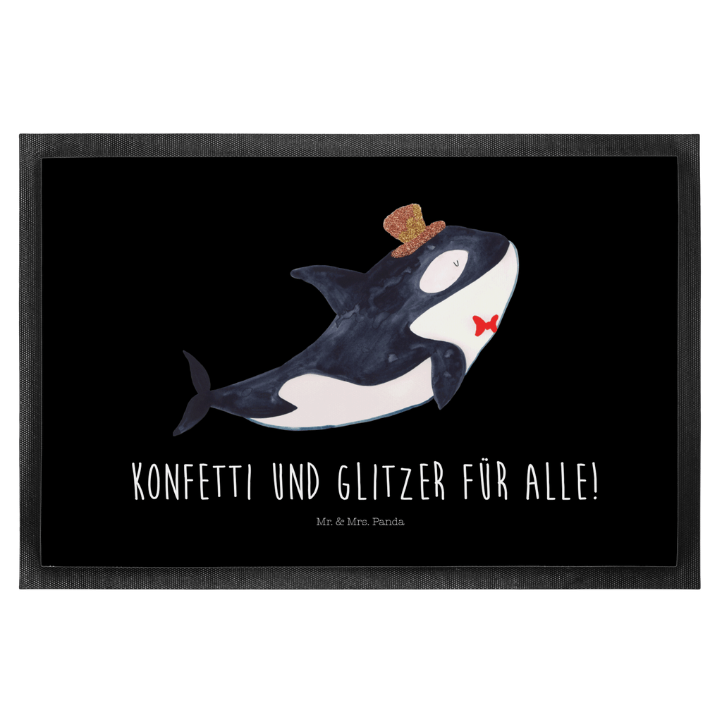 Fußmatte Orca Zylinder Narwal, Glitter, Konfetti, Glitzer, Geburtstag, Feier, Fete, Fest, Glückwunsch, Orca Türvorleger, Schmutzmatte, Fußabtreter, Matte, Schmutzfänger, Fußabstreifer, Schmutzfangmatte, Türmatte, Motivfußmatte,  Haustürmatte, Vorleger  Meerestiere, Meer, Urlaub