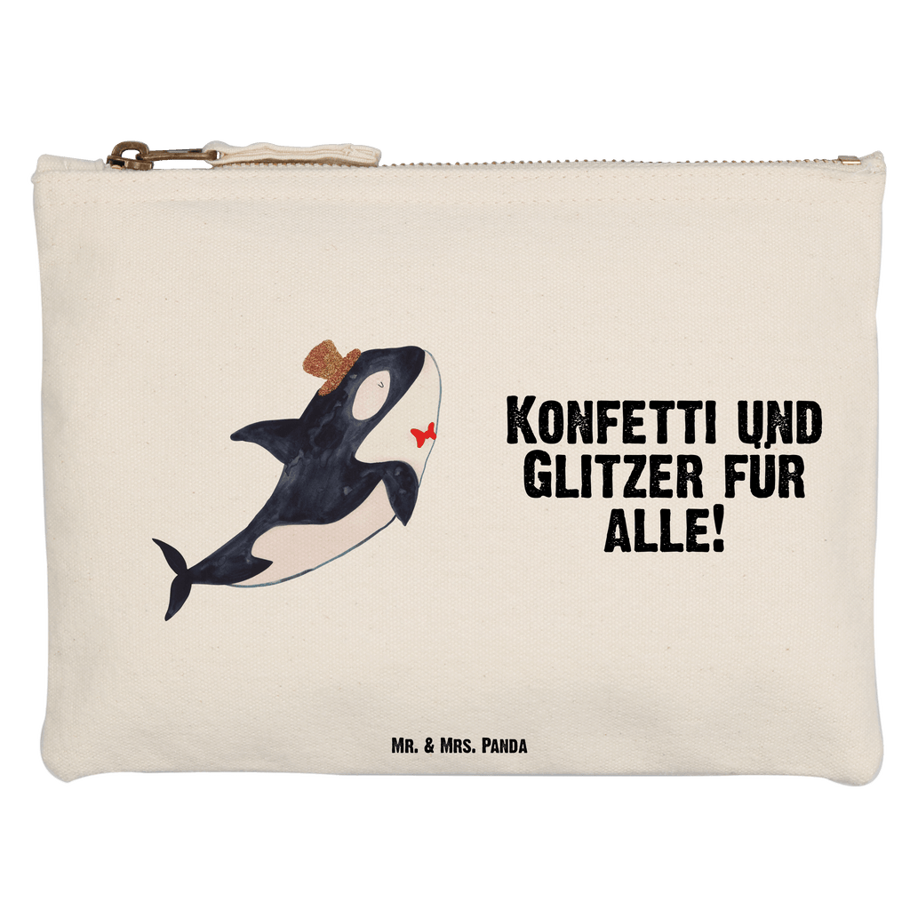 Schminktasche Orca Zylinder Schminktasche, Kosmetiktasche, Kosmetikbeutel, Stiftemäppchen, Etui, Federmappe, Makeup, XXL, Schminketui, Kosmetiketui, Schlamperetui, Meerestiere, Meer, Urlaub, Narwal, Glitter, Konfetti, Glitzer, Geburtstag, Feier, Fete, Fest, Glückwunsch, Orca