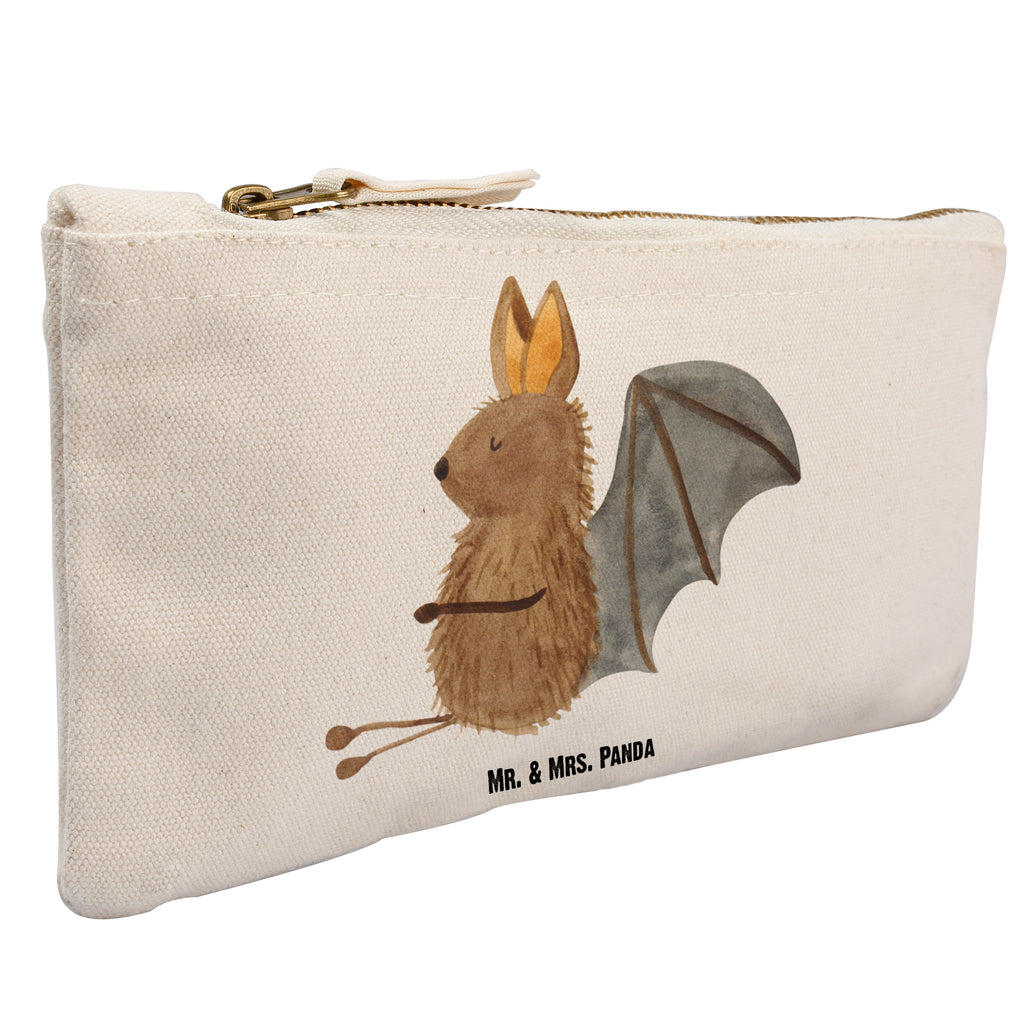 Schminktasche Fledermaus sitzend Schminktasche, Kosmetiktasche, Kosmetikbeutel, Stiftemäppchen, Etui, Federmappe, Makeup, XXL, Schminketui, Kosmetiketui, Schlamperetui, Tiermotive, Gute Laune, lustige Sprüche, Tiere, Fledermaus, Fledermäuse, Motivation, entspannen