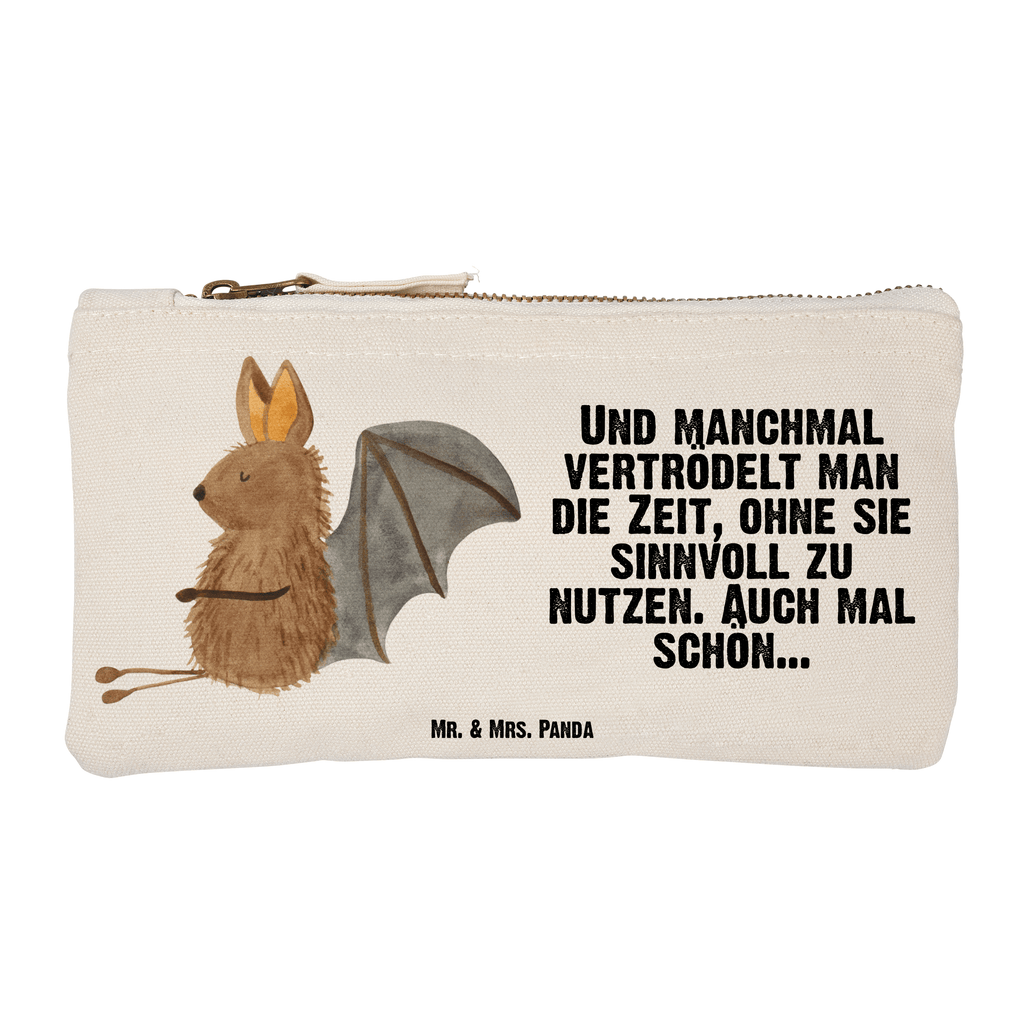 Schminktasche Fledermaus sitzend Schminktasche, Kosmetiktasche, Kosmetikbeutel, Stiftemäppchen, Etui, Federmappe, Makeup, XXL, Schminketui, Kosmetiketui, Schlamperetui, Tiermotive, Gute Laune, lustige Sprüche, Tiere, Fledermaus, Fledermäuse, Motivation, entspannen