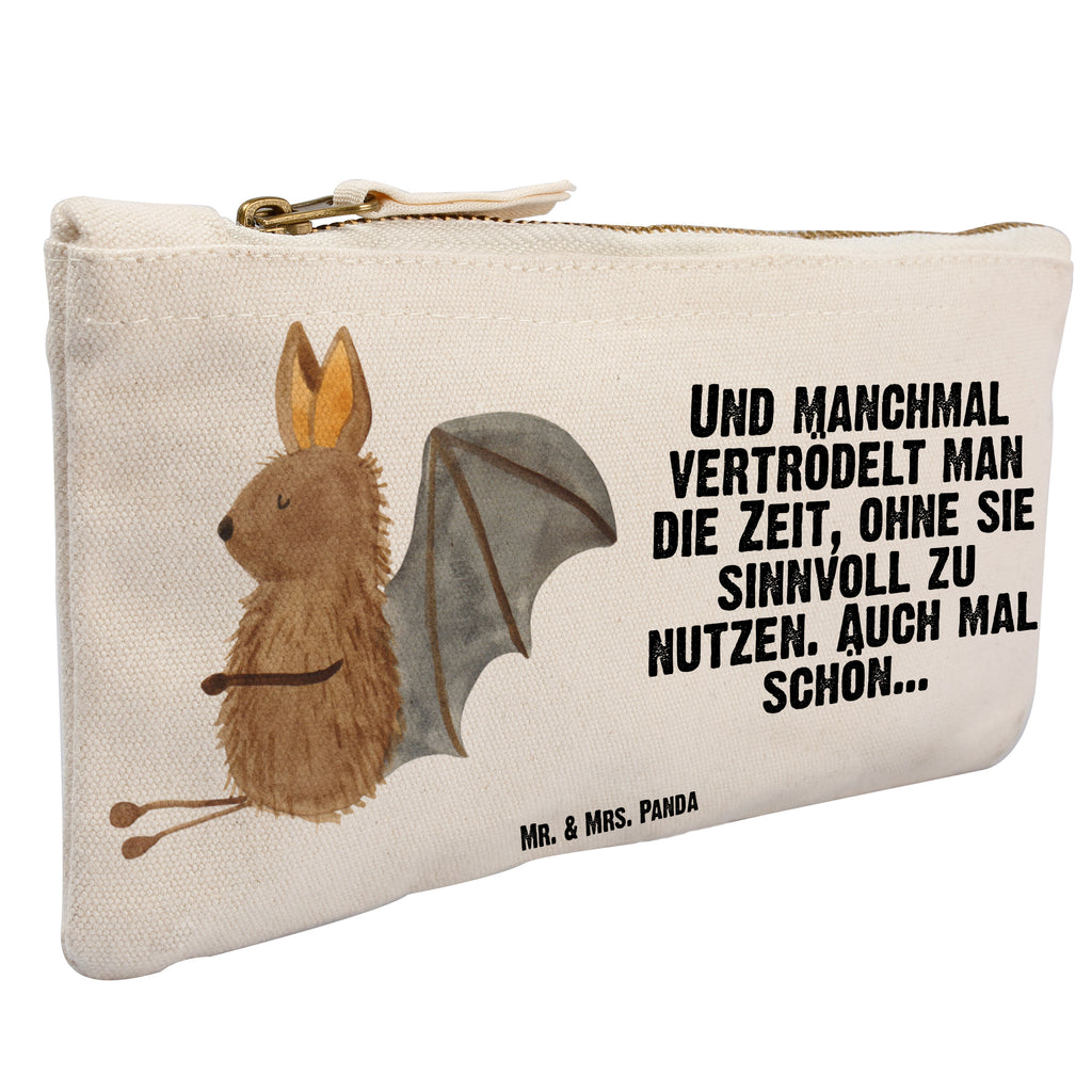 Schminktasche Fledermaus sitzend Schminktasche, Kosmetiktasche, Kosmetikbeutel, Stiftemäppchen, Etui, Federmappe, Makeup, XXL, Schminketui, Kosmetiketui, Schlamperetui, Tiermotive, Gute Laune, lustige Sprüche, Tiere, Fledermaus, Fledermäuse, Motivation, entspannen