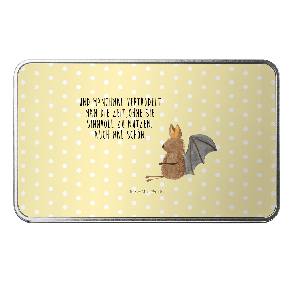 Metalldose rechteckig Fledermaus sitzend Blechdose, Metalldose, Blechbox, Container, Keksdose, Vorratsdose, Vorratsbox, Döschen, Versperbox, Vesperdose, Aufbewahrungsdose, Aufbewahrungsbox, Aluminiumdose, Dose, Tiermotive, Gute Laune, lustige Sprüche, Tiere, Fledermaus, Fledermäuse, Motivation, entspannen