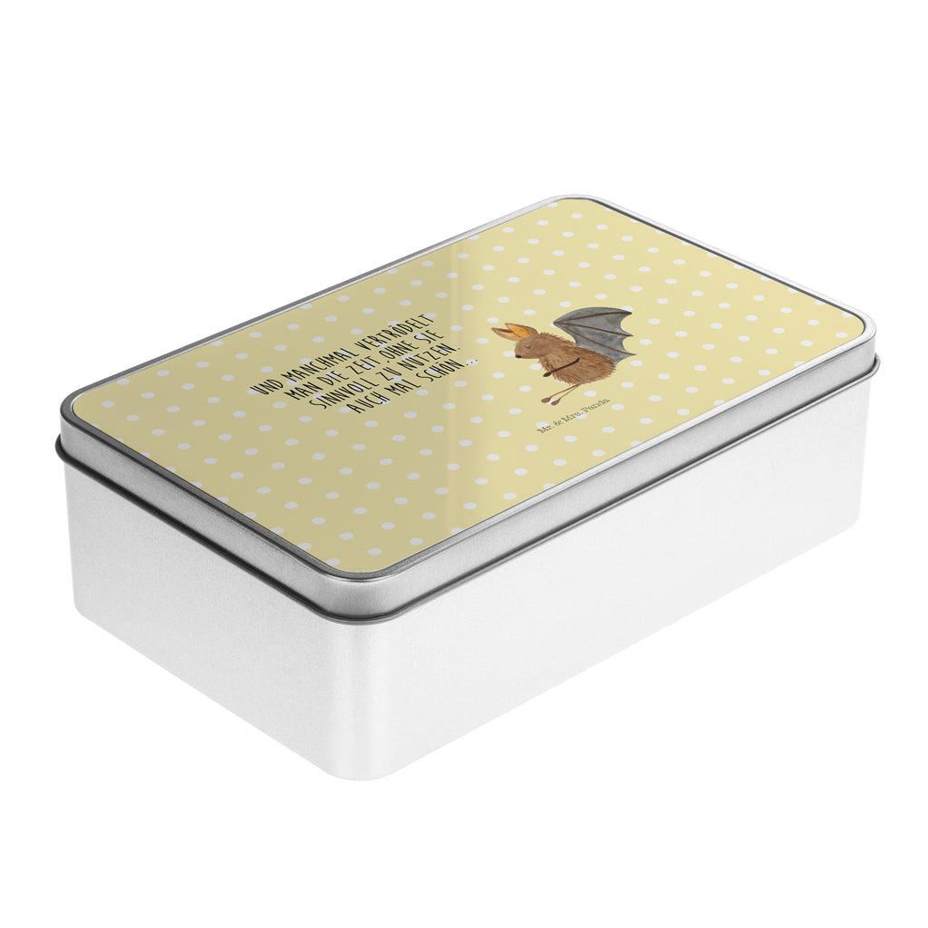 Metalldose rechteckig Fledermaus sitzend Blechdose, Metalldose, Blechbox, Container, Keksdose, Vorratsdose, Vorratsbox, Döschen, Versperbox, Vesperdose, Aufbewahrungsdose, Aufbewahrungsbox, Aluminiumdose, Dose, Tiermotive, Gute Laune, lustige Sprüche, Tiere, Fledermaus, Fledermäuse, Motivation, entspannen