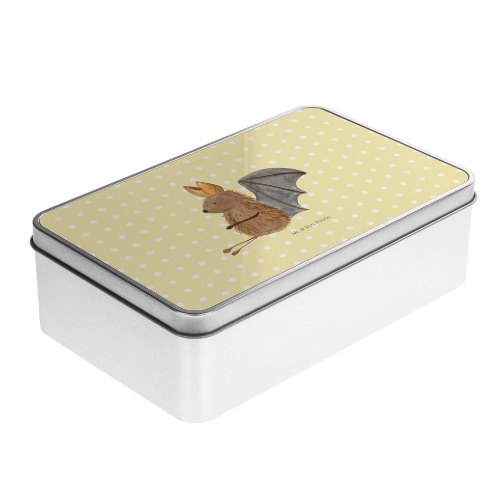 Metalldose rechteckig Fledermaus sitzend Blechdose, Metalldose, Blechbox, Container, Keksdose, Vorratsdose, Vorratsbox, Döschen, Versperbox, Vesperdose, Aufbewahrungsdose, Aufbewahrungsbox, Aluminiumdose, Dose, Tiermotive, Gute Laune, lustige Sprüche, Tiere, Fledermaus, Fledermäuse, Motivation, entspannen