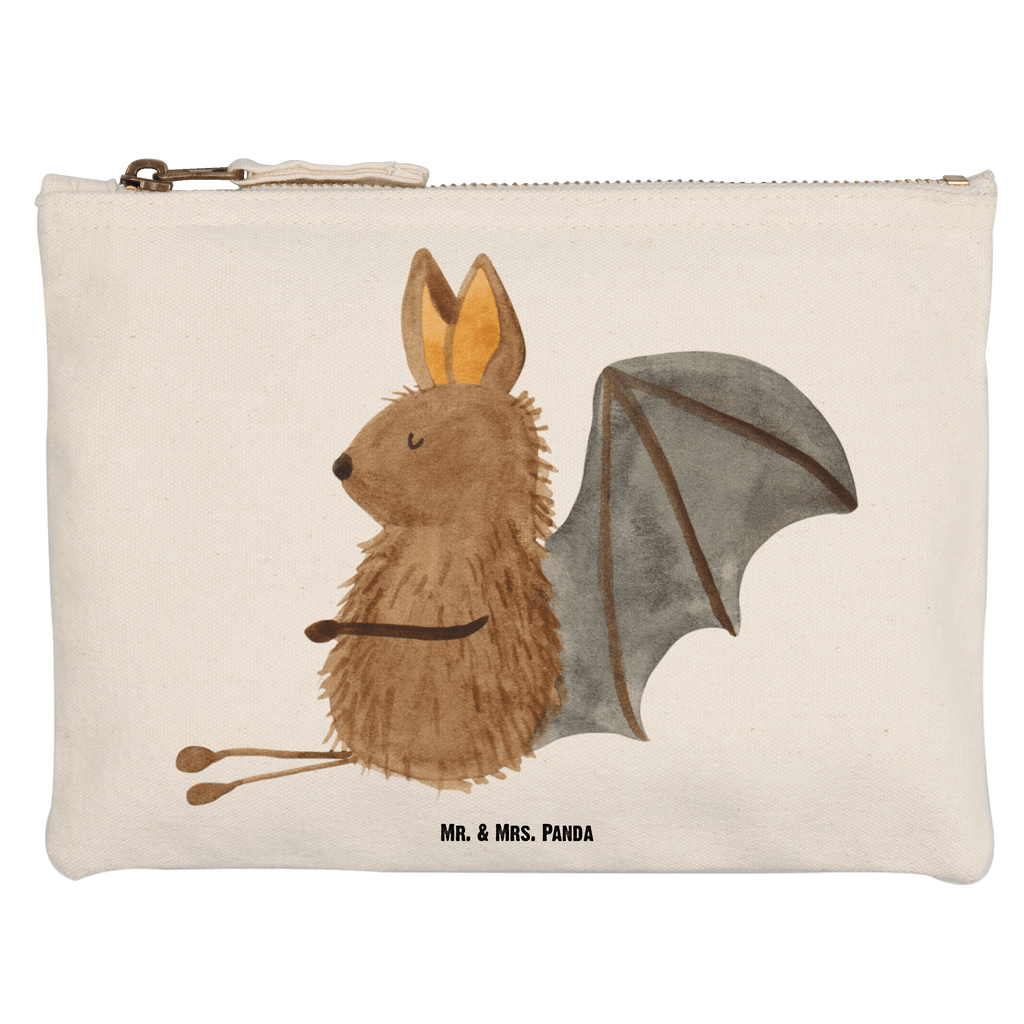 Schminktasche Fledermaus sitzend Schminktasche, Kosmetiktasche, Kosmetikbeutel, Stiftemäppchen, Etui, Federmappe, Makeup, XXL, Schminketui, Kosmetiketui, Schlamperetui, Tiermotive, Gute Laune, lustige Sprüche, Tiere, Fledermaus, Fledermäuse, Motivation, entspannen
