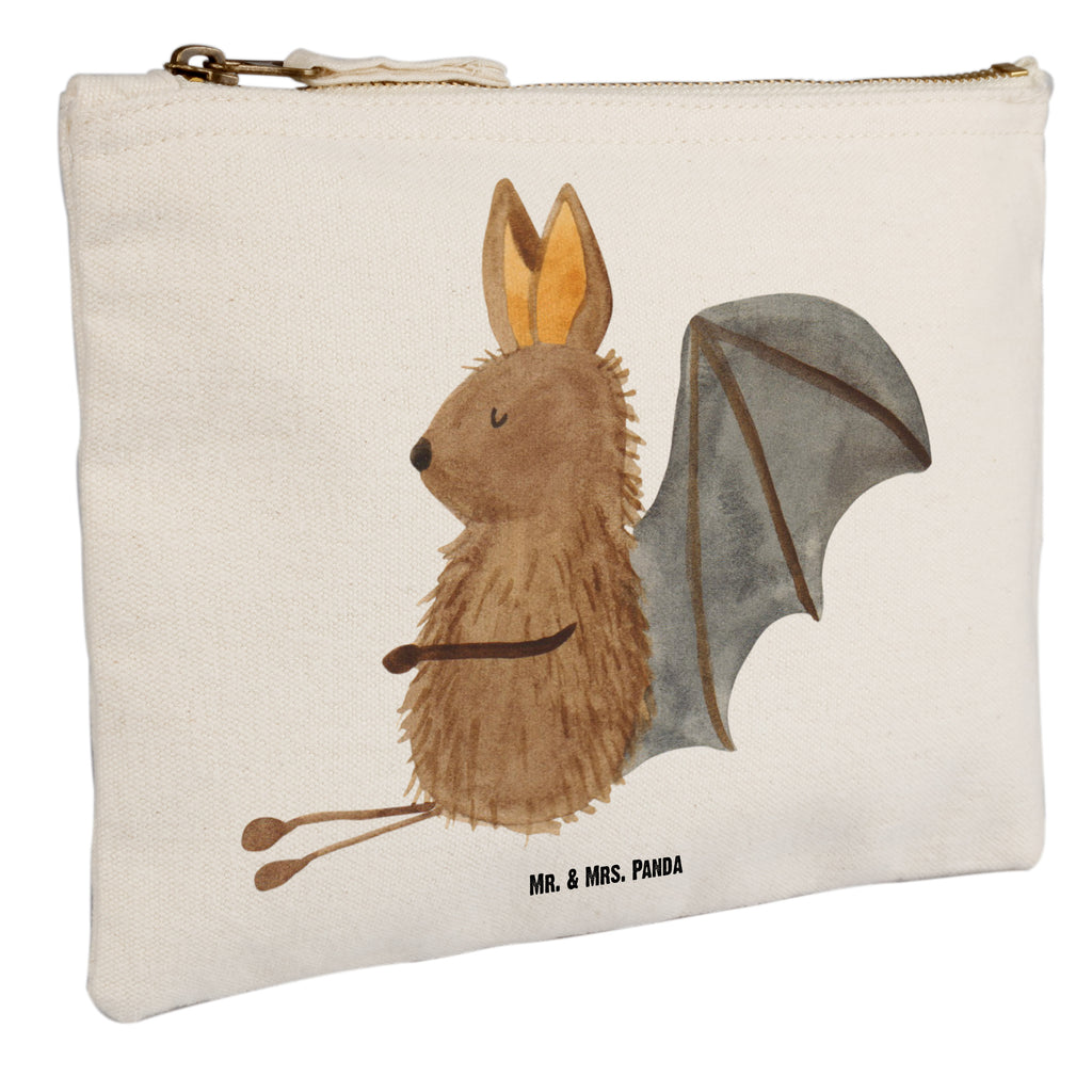 Schminktasche Fledermaus sitzend Schminktasche, Kosmetiktasche, Kosmetikbeutel, Stiftemäppchen, Etui, Federmappe, Makeup, XXL, Schminketui, Kosmetiketui, Schlamperetui, Tiermotive, Gute Laune, lustige Sprüche, Tiere, Fledermaus, Fledermäuse, Motivation, entspannen