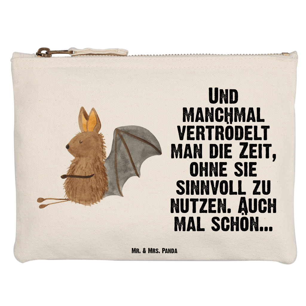 Schminktasche Fledermaus sitzend Schminktasche, Kosmetiktasche, Kosmetikbeutel, Stiftemäppchen, Etui, Federmappe, Makeup, XXL, Schminketui, Kosmetiketui, Schlamperetui, Tiermotive, Gute Laune, lustige Sprüche, Tiere, Fledermaus, Fledermäuse, Motivation, entspannen