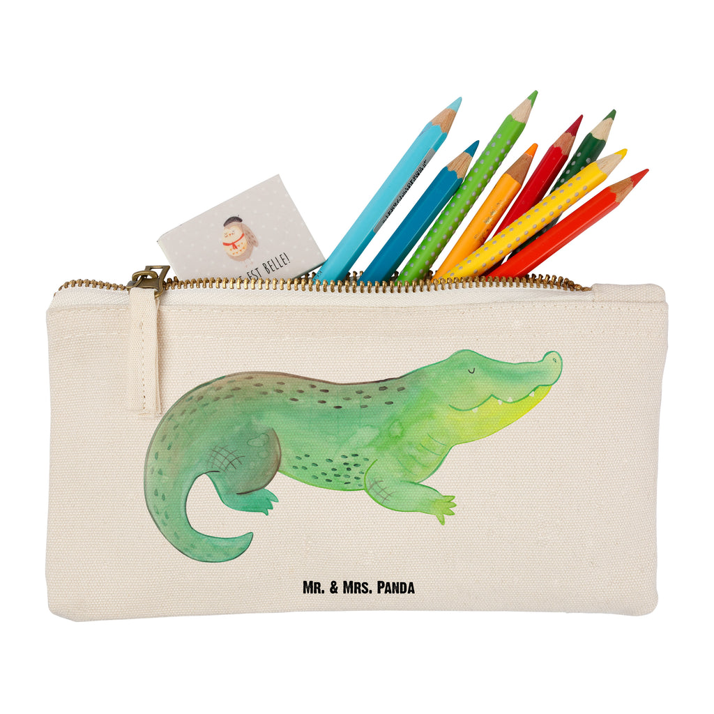 Schminktasche Krokodil Schminktasche, Kosmetiktasche, Kosmetikbeutel, Stiftemäppchen, Etui, Federmappe, Makeup, XXL, Schminketui, Kosmetiketui, Schlamperetui, Meerestiere, Meer, Urlaub, Krokodil, Krokodile, verrückt sein, spontan sein, Abenteuerlust, Reiselust, Freundin, beste Freundin, Lieblingsmensch