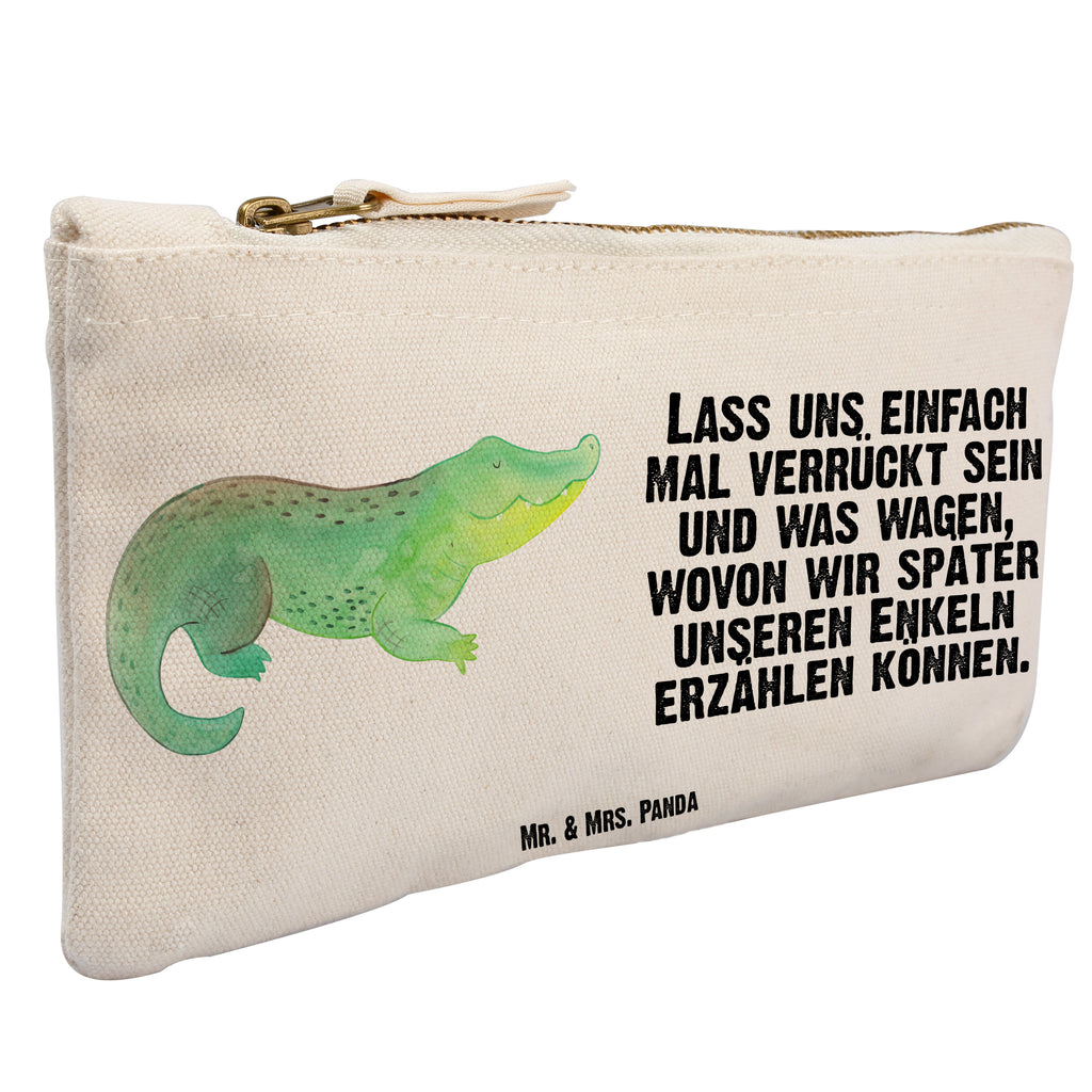 Schminktasche Krokodil Schminktasche, Kosmetiktasche, Kosmetikbeutel, Stiftemäppchen, Etui, Federmappe, Makeup, XXL, Schminketui, Kosmetiketui, Schlamperetui, Meerestiere, Meer, Urlaub, Krokodil, Krokodile, verrückt sein, spontan sein, Abenteuerlust, Reiselust, Freundin, beste Freundin, Lieblingsmensch