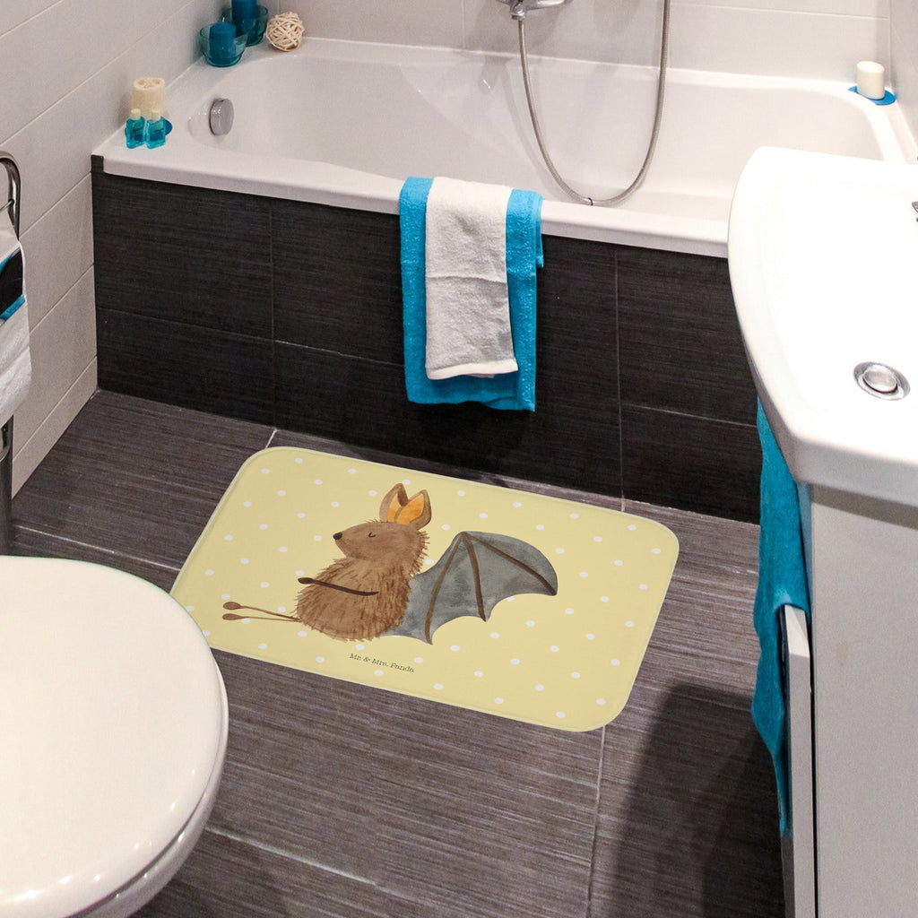 Badvorleger Fledermaus sitzend Badematte, Badteppich, Duschvorleger, Badezimmerteppich, Badezimmermatte, Badvorleger, Duschmatte, Duschteppich, Tiermotive, Gute Laune, lustige Sprüche, Tiere, Fledermaus, Fledermäuse, Motivation, entspannen