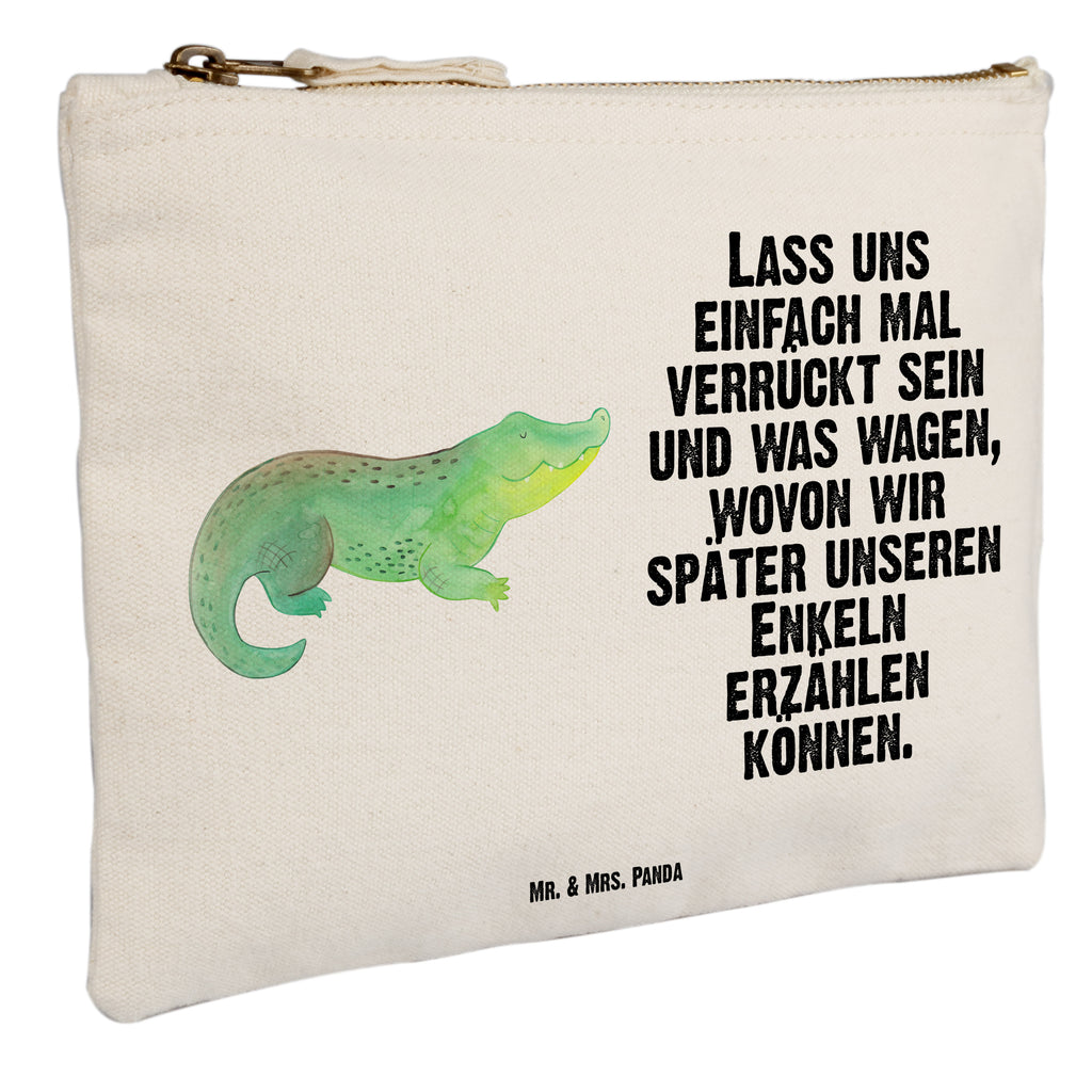 Schminktasche Krokodil Schminktasche, Kosmetiktasche, Kosmetikbeutel, Stiftemäppchen, Etui, Federmappe, Makeup, XXL, Schminketui, Kosmetiketui, Schlamperetui, Meerestiere, Meer, Urlaub, Krokodil, Krokodile, verrückt sein, spontan sein, Abenteuerlust, Reiselust, Freundin, beste Freundin, Lieblingsmensch