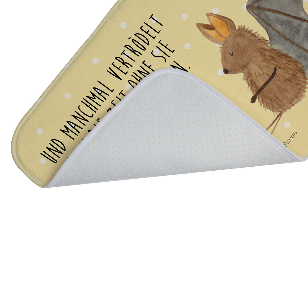 Badvorleger Fledermaus sitzend Badematte, Badteppich, Duschvorleger, Badezimmerteppich, Badezimmermatte, Badvorleger, Duschmatte, Duschteppich, Tiermotive, Gute Laune, lustige Sprüche, Tiere, Fledermaus, Fledermäuse, Motivation, entspannen