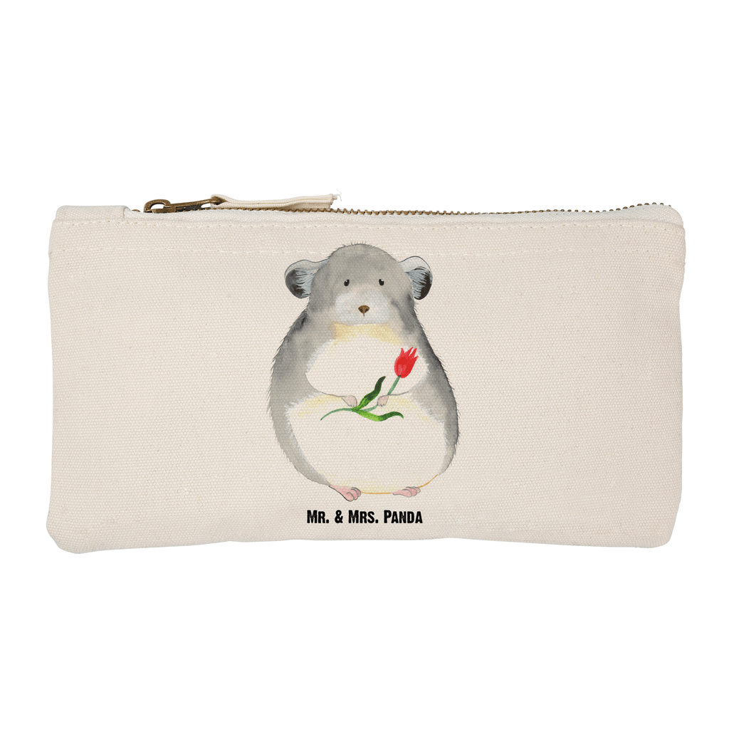 Schminktasche Chinchilla mit Blume Schminktasche, Kosmetiktasche, Kosmetikbeutel, Stiftemäppchen, Etui, Federmappe, Makeup, XXL, Schminketui, Kosmetiketui, Schlamperetui, Tiermotive, Gute Laune, lustige Sprüche, Tiere, Chinchilla, Chinchillas, Liebeskummer, Kummer, Depressionen, traurig sein, Chaos, Glücklichsein, Büro, Büroalltag