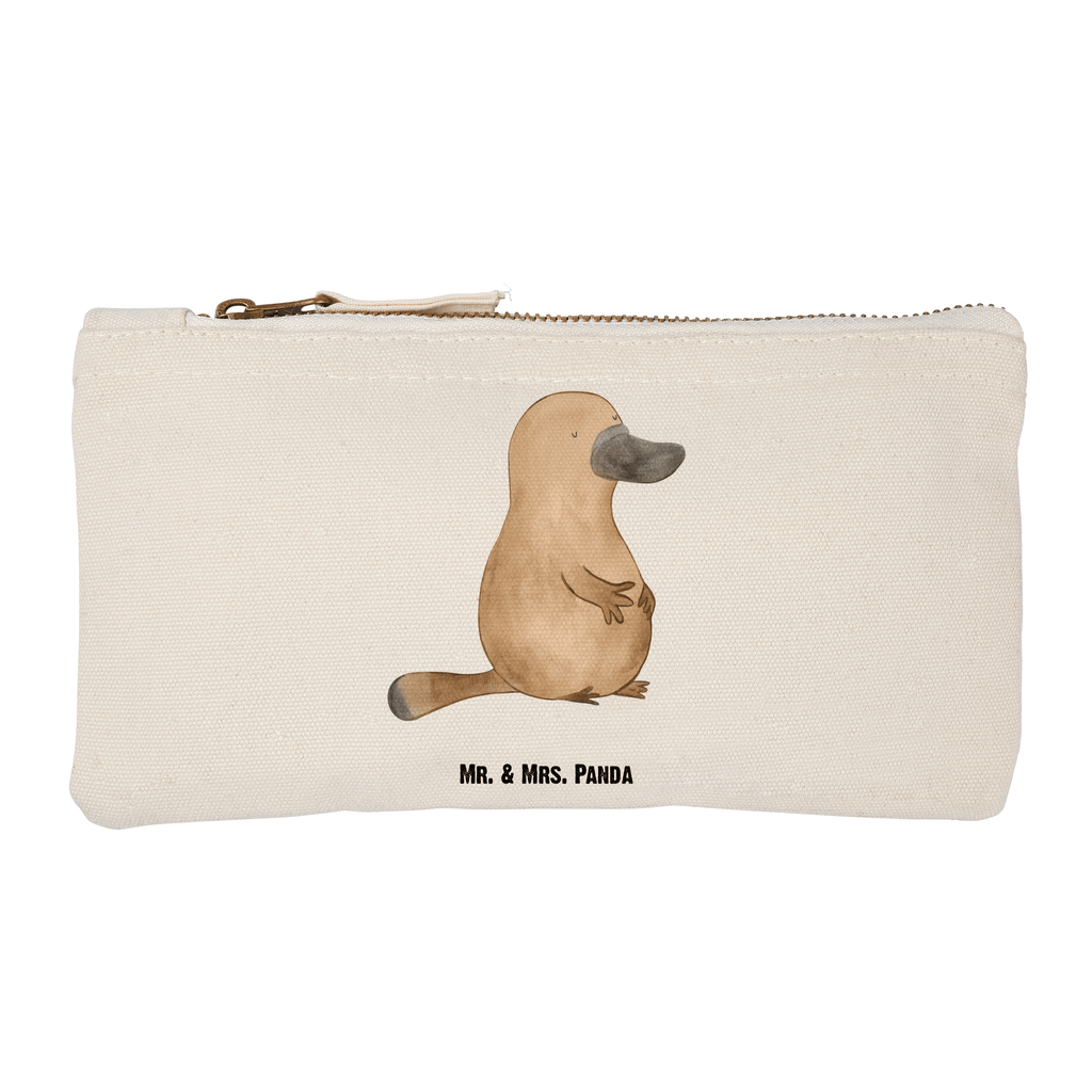 Schminktasche Schnabeltier mutig Schminktasche, Kosmetiktasche, Kosmetikbeutel, Stiftemäppchen, Etui, Federmappe, Makeup, XXL, Schminketui, Kosmetiketui, Schlamperetui, Meerestiere, Meer, Urlaub, Schnabeltier, Mut, mutig, Lebensweisheit, Schnabeltiere, Motivation, Training, Büro, Arbeit, Neuanfang, Neustart, Weltreise, Raodtrip