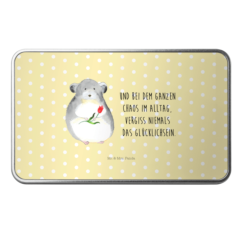 Metalldose rechteckig Chinchilla mit Blume Blechdose, Metalldose, Blechbox, Container, Keksdose, Vorratsdose, Vorratsbox, Döschen, Versperbox, Vesperdose, Aufbewahrungsdose, Aufbewahrungsbox, Aluminiumdose, Dose, Tiermotive, Gute Laune, lustige Sprüche, Tiere, Chinchilla, Chinchillas, Liebeskummer, Kummer, Depressionen, traurig sein, Chaos, Glücklichsein, Büro, Büroalltag