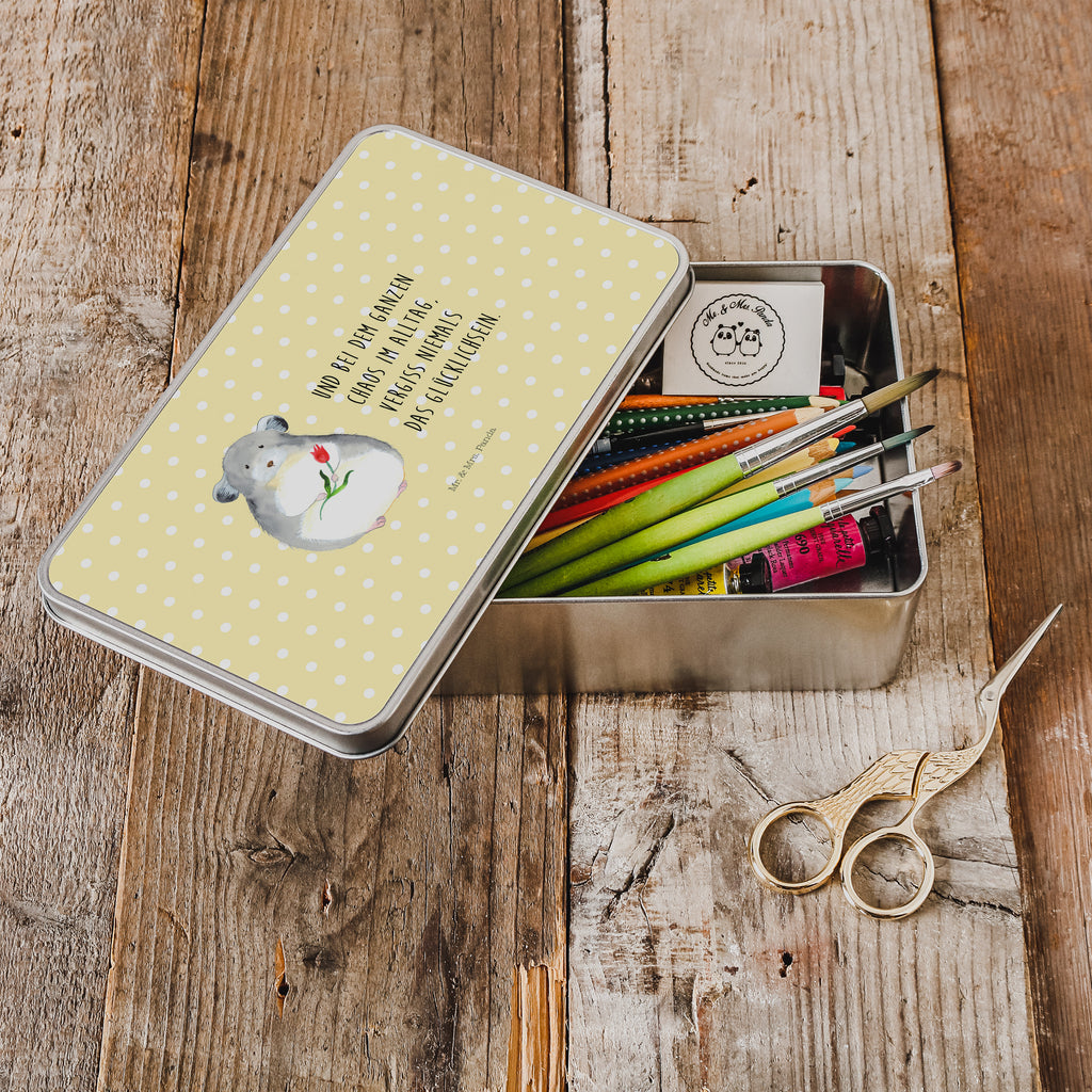 Metalldose rechteckig Chinchilla mit Blume Blechdose, Metalldose, Blechbox, Container, Keksdose, Vorratsdose, Vorratsbox, Döschen, Versperbox, Vesperdose, Aufbewahrungsdose, Aufbewahrungsbox, Aluminiumdose, Dose, Tiermotive, Gute Laune, lustige Sprüche, Tiere, Chinchilla, Chinchillas, Liebeskummer, Kummer, Depressionen, traurig sein, Chaos, Glücklichsein, Büro, Büroalltag