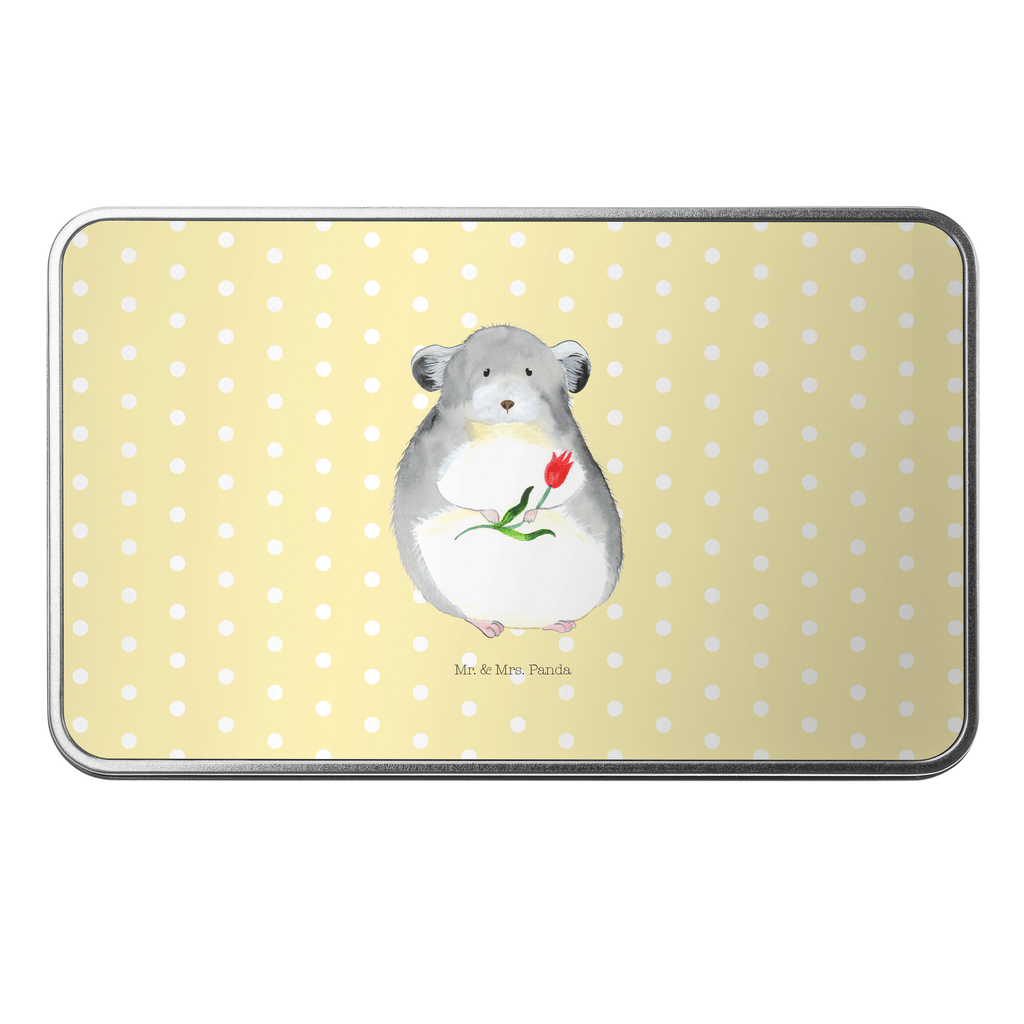Metalldose rechteckig Chinchilla mit Blume Blechdose, Metalldose, Blechbox, Container, Keksdose, Vorratsdose, Vorratsbox, Döschen, Versperbox, Vesperdose, Aufbewahrungsdose, Aufbewahrungsbox, Aluminiumdose, Dose, Tiermotive, Gute Laune, lustige Sprüche, Tiere, Chinchilla, Chinchillas, Liebeskummer, Kummer, Depressionen, traurig sein, Chaos, Glücklichsein, Büro, Büroalltag