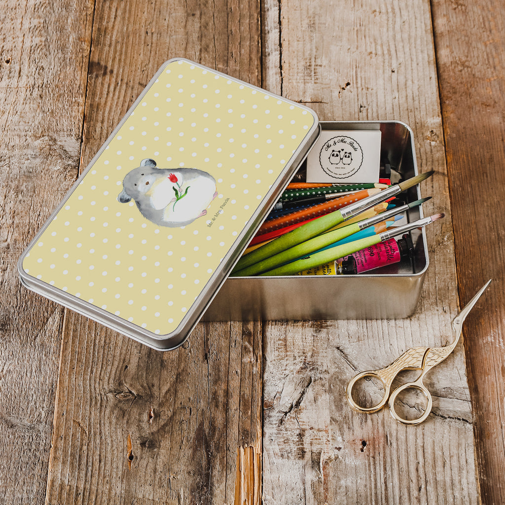 Metalldose rechteckig Chinchilla mit Blume Blechdose, Metalldose, Blechbox, Container, Keksdose, Vorratsdose, Vorratsbox, Döschen, Versperbox, Vesperdose, Aufbewahrungsdose, Aufbewahrungsbox, Aluminiumdose, Dose, Tiermotive, Gute Laune, lustige Sprüche, Tiere, Chinchilla, Chinchillas, Liebeskummer, Kummer, Depressionen, traurig sein, Chaos, Glücklichsein, Büro, Büroalltag