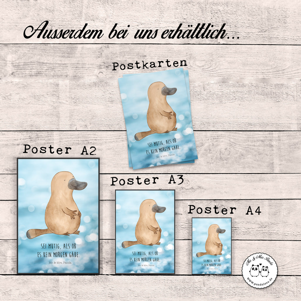 Poster Schnabeltier mutig Poster, Wandposter, Bild, Wanddeko, Küchenposter, Kinderposter, Wanddeko Bild, Raumdekoration, Wanddekoration, Handgemaltes Poster, Mr. & Mrs. Panda Poster, Designposter, Kunstdruck, Posterdruck, Meerestiere, Meer, Urlaub, Schnabeltier, Mut, mutig, Lebensweisheit, Schnabeltiere, Motivation, Training, Büro, Arbeit, Neuanfang, Neustart, Weltreise, Raodtrip