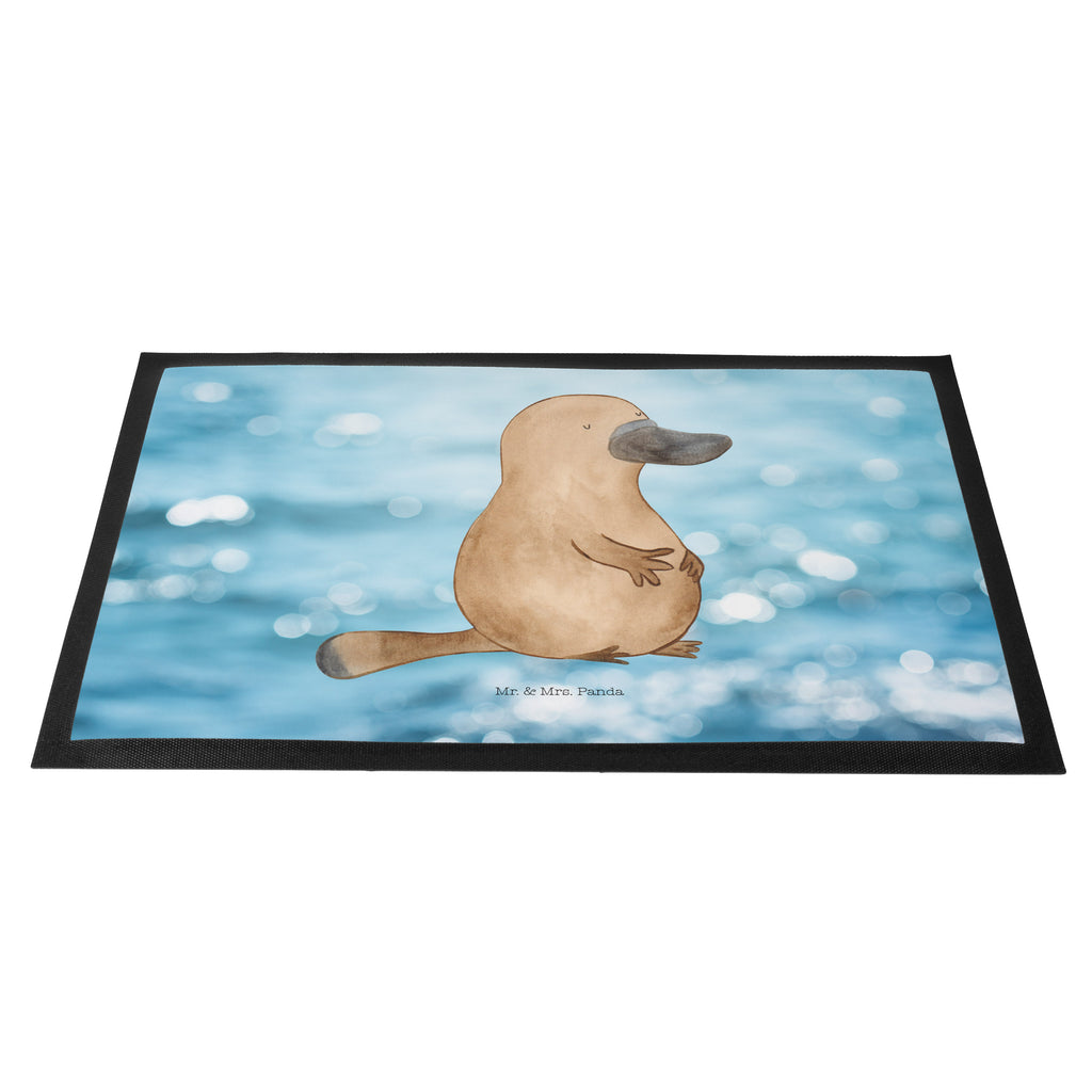 Fußmatte Schnabeltier mutig Schnabeltier, Mut, mutig, Lebensweisheit, Schnabeltiere, Motivation, Training, Büro, Arbeit, Neuanfang, Neustart, Weltreise, Raodtrip	 Türvorleger, Schmutzmatte, Fußabtreter, Matte, Schmutzfänger, Fußabstreifer, Schmutzfangmatte, Türmatte, Motivfußmatte,  Haustürmatte, Vorleger  Meerestiere, Meer, Urlaub