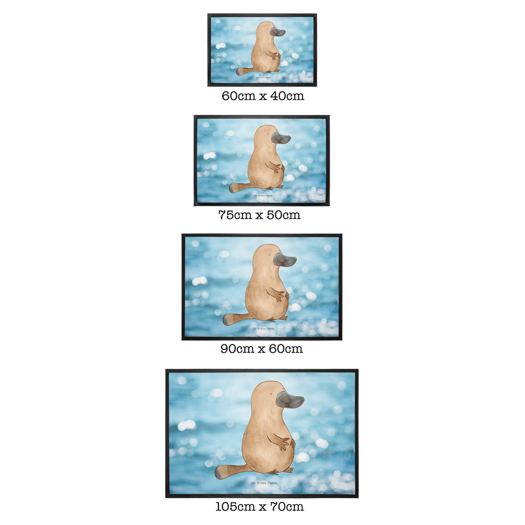 Fußmatte Schnabeltier mutig Schnabeltier, Mut, mutig, Lebensweisheit, Schnabeltiere, Motivation, Training, Büro, Arbeit, Neuanfang, Neustart, Weltreise, Raodtrip	 Türvorleger, Schmutzmatte, Fußabtreter, Matte, Schmutzfänger, Fußabstreifer, Schmutzfangmatte, Türmatte, Motivfußmatte,  Haustürmatte, Vorleger  Meerestiere, Meer, Urlaub