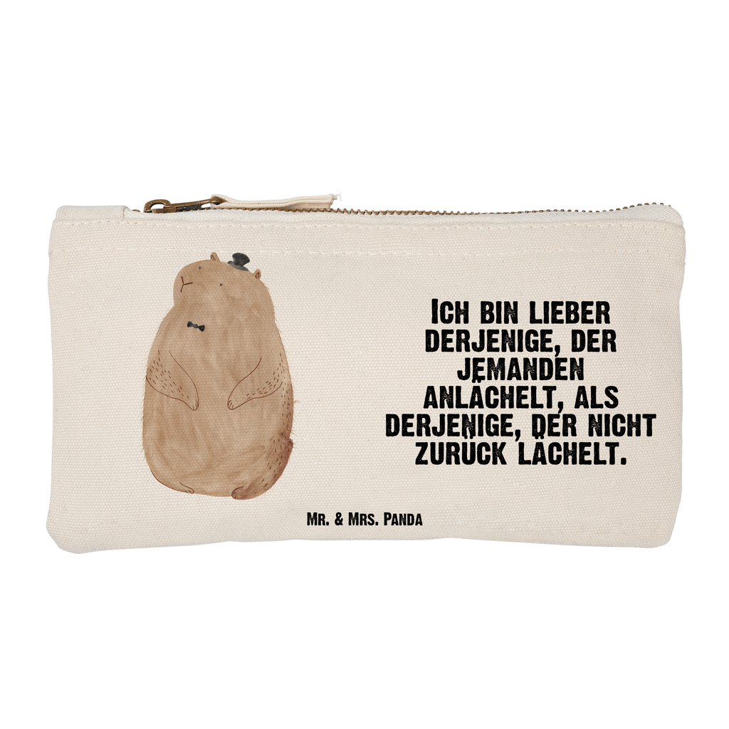 Schminktasche Murmeltier Schminktasche, Kosmetiktasche, Kosmetikbeutel, Stiftemäppchen, Etui, Federmappe, Makeup, XXL, Schminketui, Kosmetiketui, Schlamperetui, Tiermotive, Gute Laune, lustige Sprüche, Tiere, Murmeltier, Knigge, Fröhlichkeit, Freundlichkeit, Respekt, Anstand
