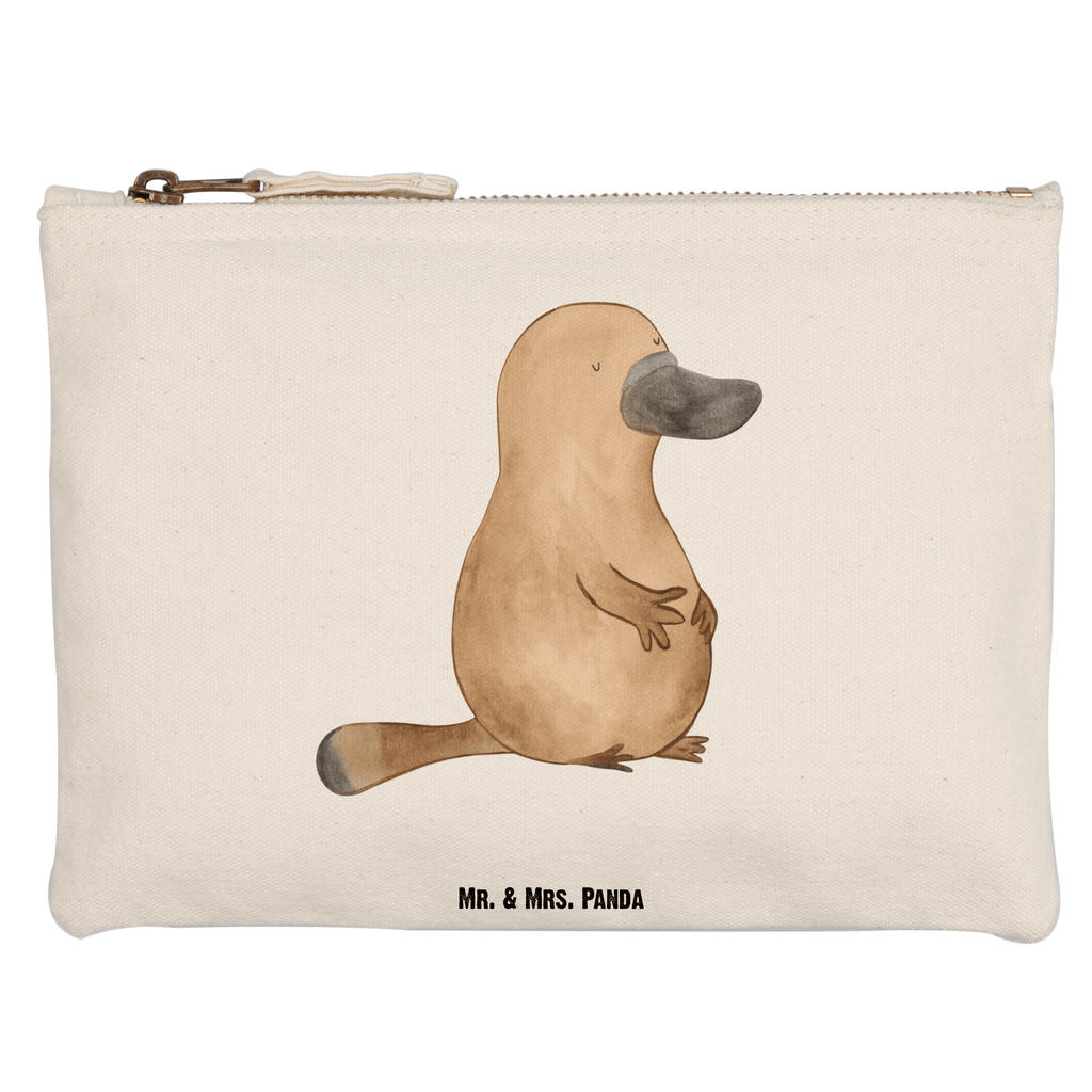 Schminktasche Schnabeltier mutig Schminktasche, Kosmetiktasche, Kosmetikbeutel, Stiftemäppchen, Etui, Federmappe, Makeup, XXL, Schminketui, Kosmetiketui, Schlamperetui, Meerestiere, Meer, Urlaub, Schnabeltier, Mut, mutig, Lebensweisheit, Schnabeltiere, Motivation, Training, Büro, Arbeit, Neuanfang, Neustart, Weltreise, Raodtrip