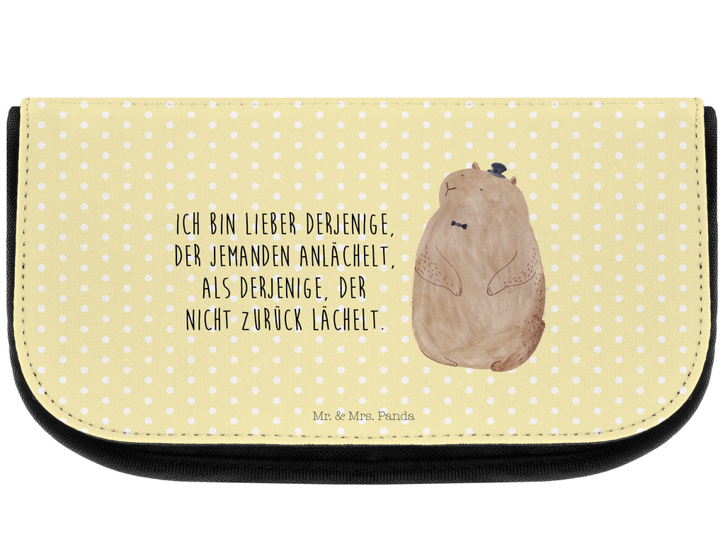 Kosmetiktasche Murmeltier Kosmetikbeutel, Kulturtasche, Kulturbeutel, Schminktasche, Make-Up Tasche, Tiermotive, Gute Laune, lustige Sprüche, Tiere, Murmeltier, Knigge, Fröhlichkeit, Freundlichkeit, Respekt, Anstand