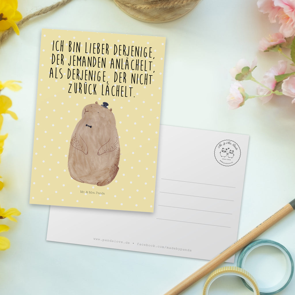 Postkarte Murmeltier Geschenkkarte, Grußkarte, Karte, Einladung, Ansichtskarte, Geburtstagskarte, Einladungskarte, Dankeskarte, Tiermotive, Gute Laune, lustige Sprüche, Tiere, Murmeltier, Knigge, Fröhlichkeit, Freundlichkeit, Respekt, Anstand