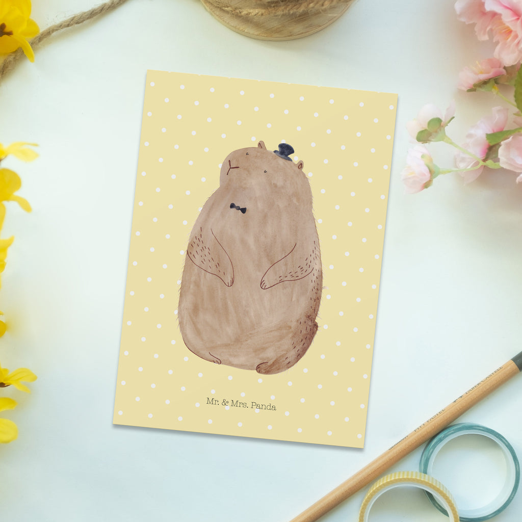 Postkarte Murmeltier Geschenkkarte, Grußkarte, Karte, Einladung, Ansichtskarte, Geburtstagskarte, Einladungskarte, Dankeskarte, Tiermotive, Gute Laune, lustige Sprüche, Tiere, Murmeltier, Knigge, Fröhlichkeit, Freundlichkeit, Respekt, Anstand