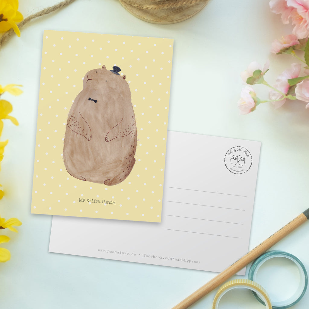 Postkarte Murmeltier Geschenkkarte, Grußkarte, Karte, Einladung, Ansichtskarte, Geburtstagskarte, Einladungskarte, Dankeskarte, Tiermotive, Gute Laune, lustige Sprüche, Tiere, Murmeltier, Knigge, Fröhlichkeit, Freundlichkeit, Respekt, Anstand