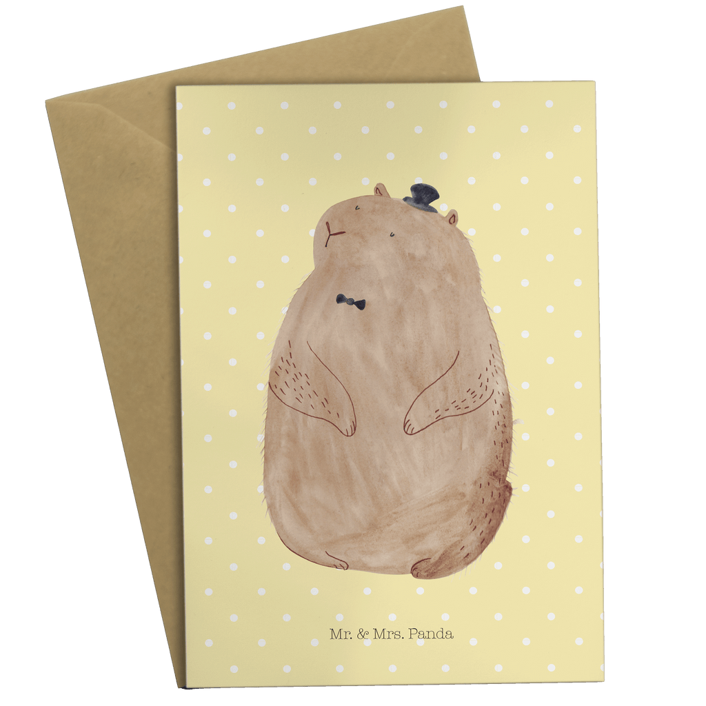 Grußkarte Murmeltier Klappkarte, Einladungskarte, Glückwunschkarte, Hochzeitskarte, Geburtstagskarte, Karte, Tiermotive, Gute Laune, lustige Sprüche, Tiere, Murmeltier, Knigge, Fröhlichkeit, Freundlichkeit, Respekt, Anstand