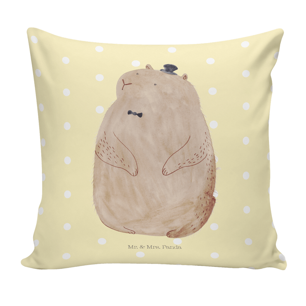 40x40 Kissen Murmeltier Kissenhülle, Kopfkissen, Sofakissen, Dekokissen, Motivkissen, Tiermotive, Gute Laune, lustige Sprüche, Tiere, Murmeltier, Knigge, Fröhlichkeit, Freundlichkeit, Respekt, Anstand